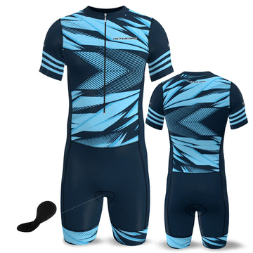 Men Triathlon Trisuit Cycling Running Swimming Jumpsuit Tri Skinsuit Padded