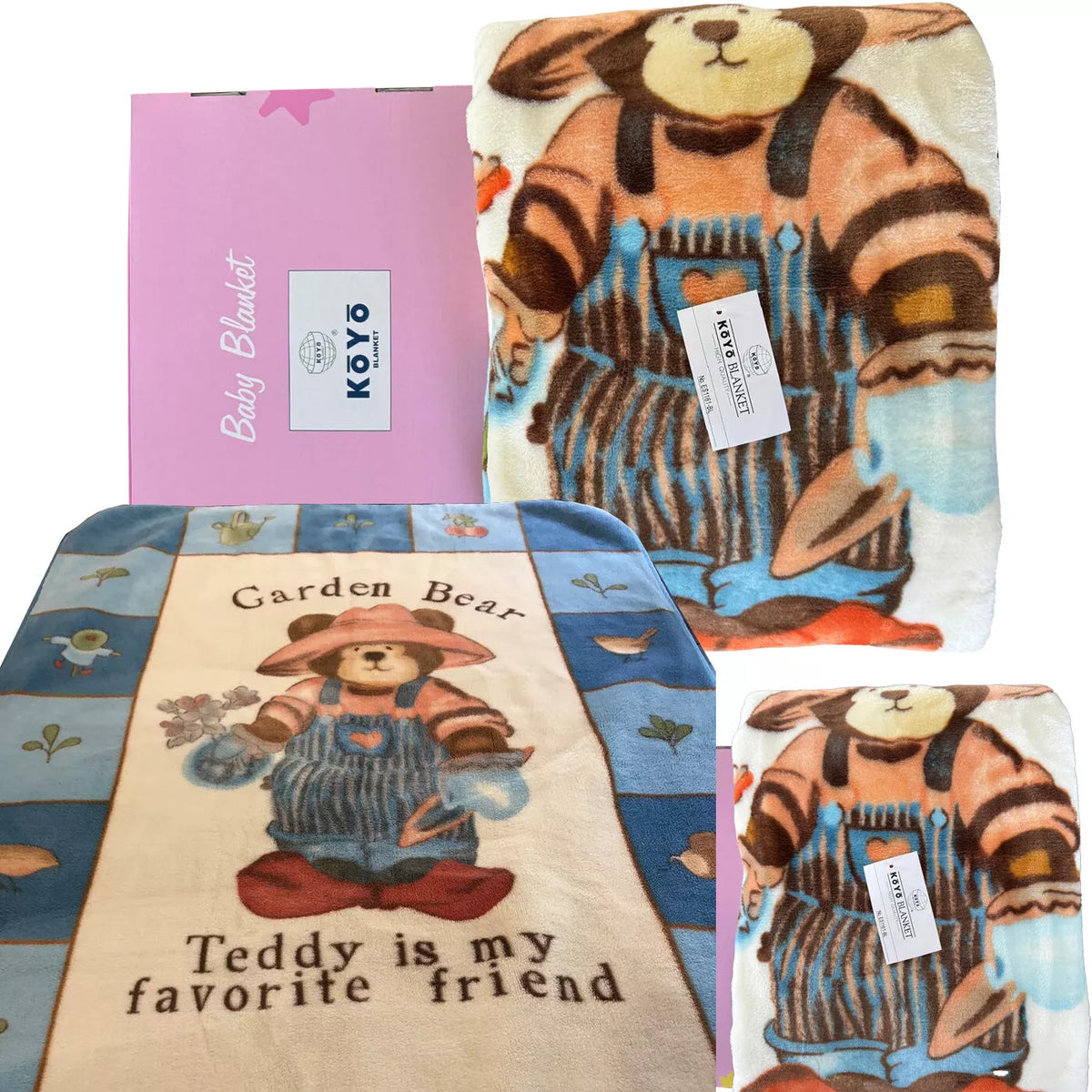 Koyo Baby Blanket Garden Bear Kids Child Soft Thick Warm