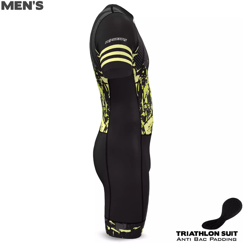 Men Triathlon Trisuit Cycling Running Swimming Jumpsuit Tri Skinsuit Padded