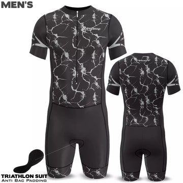 Men Triathlon Trisuit Cycling Running Swimming Jumpsuit Tri Skinsuit Padded