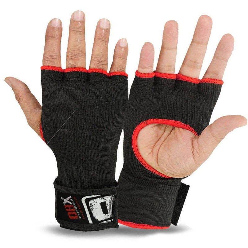 Inner Gloves With Long Wraps Foam Padded MMA Boxing Black