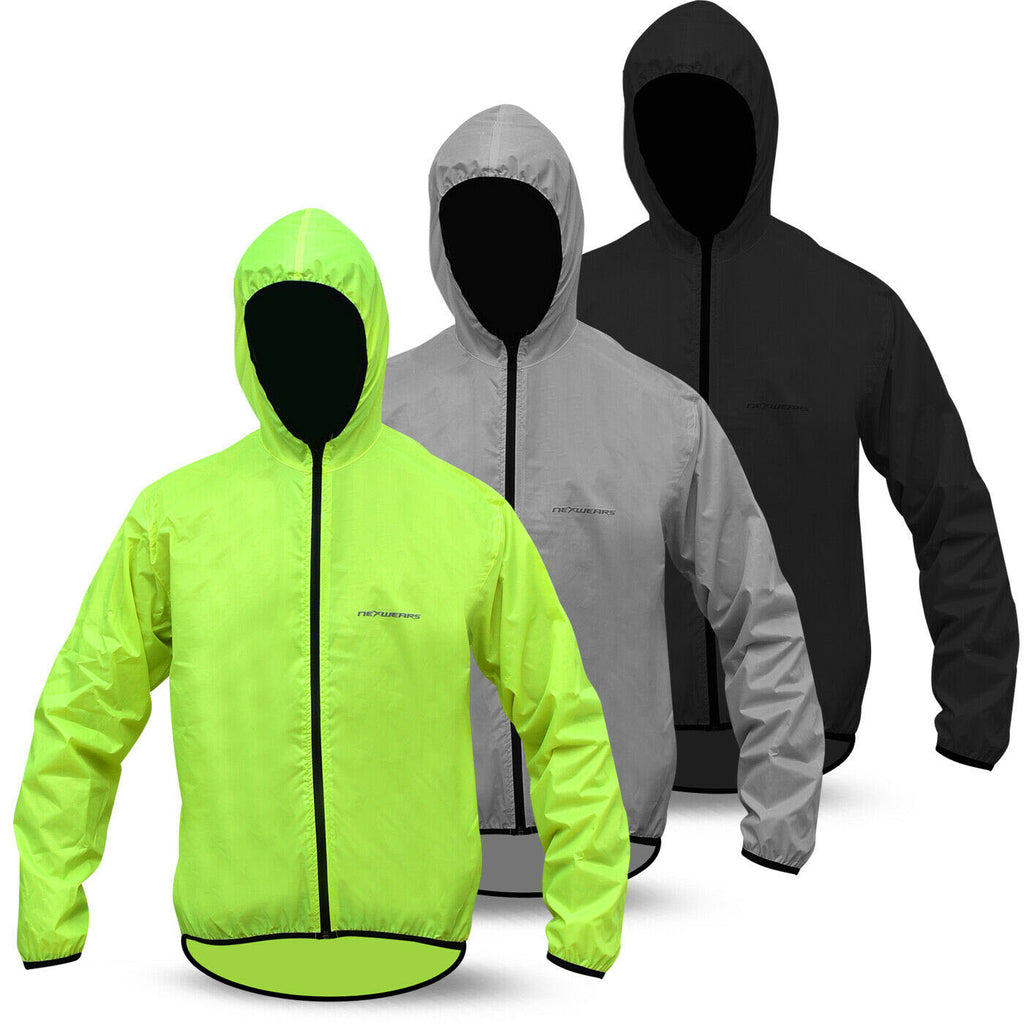Mens Cycling Hooded Jacket Running Top Rain Coat